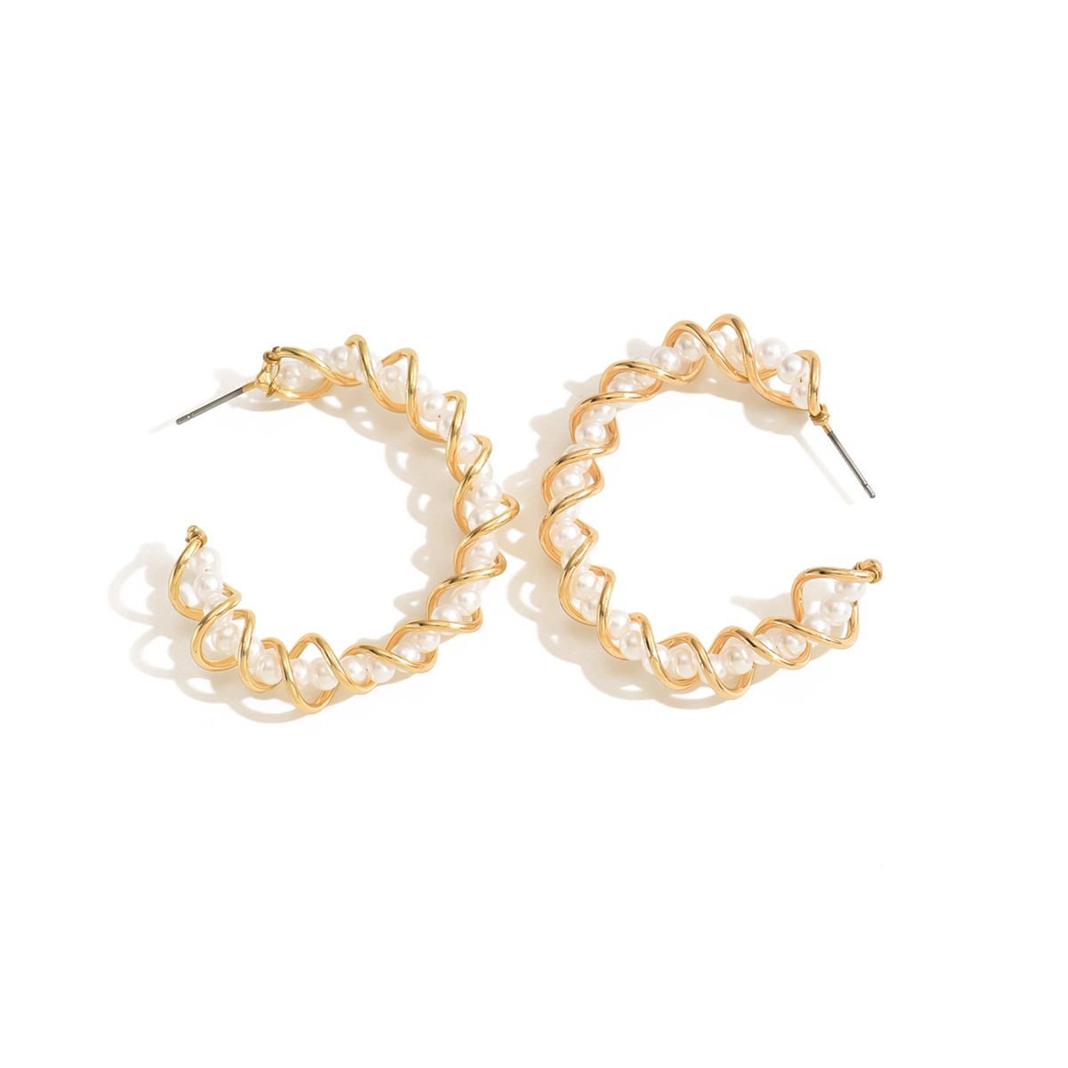 Elegant Gold And Pearl Hoop Earrings